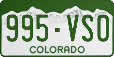 CO license plate 995VSO