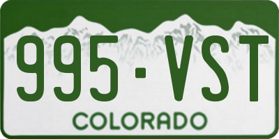 CO license plate 995VST