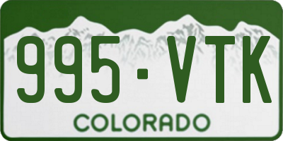 CO license plate 995VTK