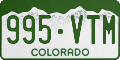 CO license plate 995VTM