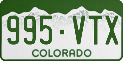 CO license plate 995VTX