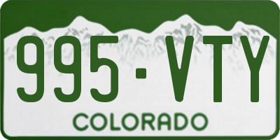 CO license plate 995VTY
