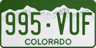 CO license plate 995VUF