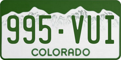 CO license plate 995VUI