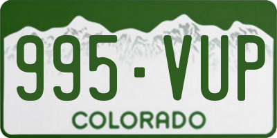 CO license plate 995VUP