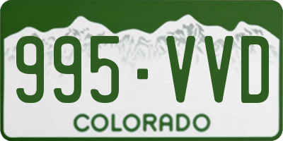 CO license plate 995VVD