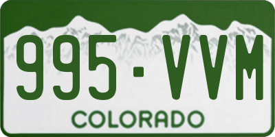 CO license plate 995VVM