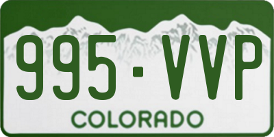 CO license plate 995VVP