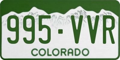 CO license plate 995VVR