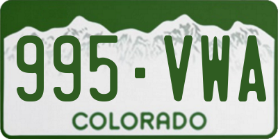 CO license plate 995VWA