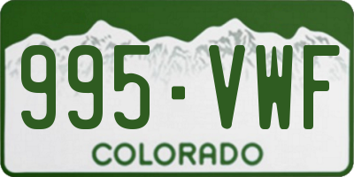 CO license plate 995VWF
