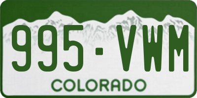 CO license plate 995VWM
