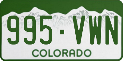 CO license plate 995VWN