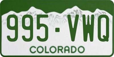 CO license plate 995VWQ
