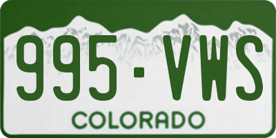 CO license plate 995VWS
