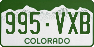 CO license plate 995VXB