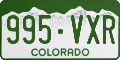 CO license plate 995VXR