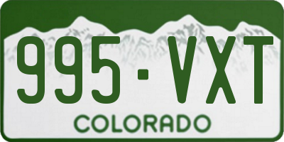 CO license plate 995VXT