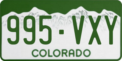CO license plate 995VXY