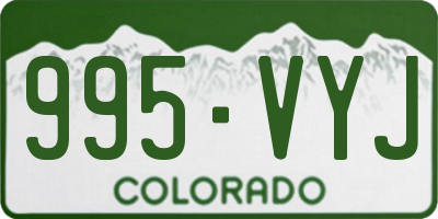 CO license plate 995VYJ