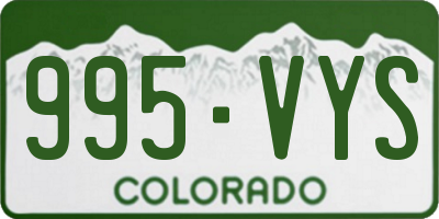 CO license plate 995VYS