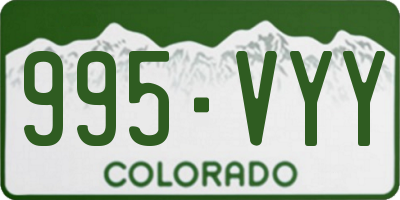 CO license plate 995VYY