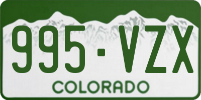 CO license plate 995VZX