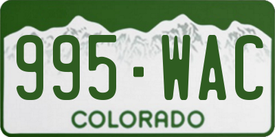 CO license plate 995WAC
