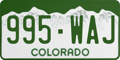 CO license plate 995WAJ