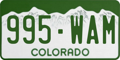 CO license plate 995WAM