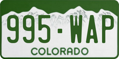 CO license plate 995WAP