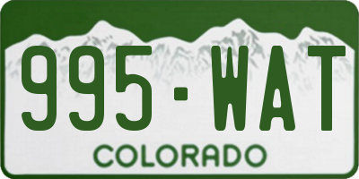 CO license plate 995WAT
