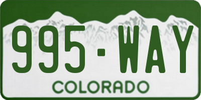 CO license plate 995WAY