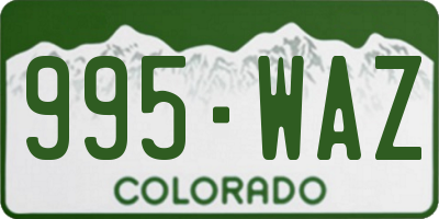 CO license plate 995WAZ