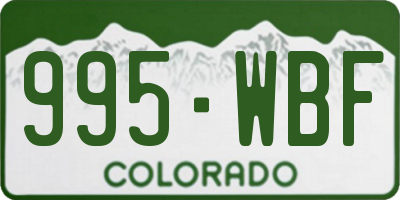 CO license plate 995WBF