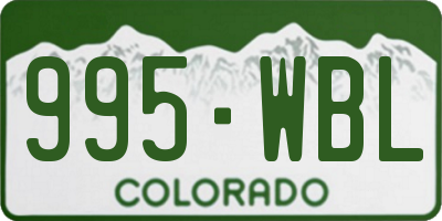 CO license plate 995WBL