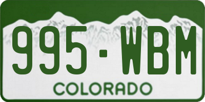 CO license plate 995WBM