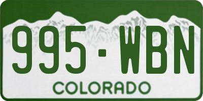 CO license plate 995WBN