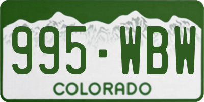 CO license plate 995WBW
