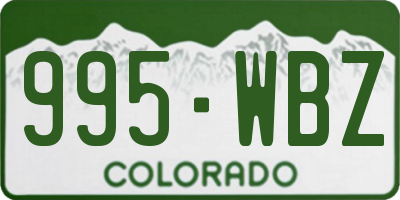 CO license plate 995WBZ