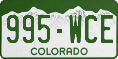 CO license plate 995WCE