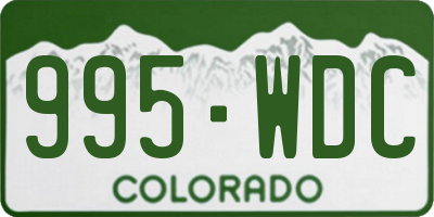 CO license plate 995WDC