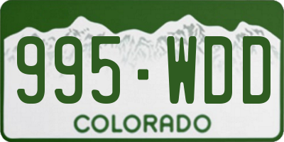 CO license plate 995WDD