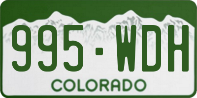 CO license plate 995WDH
