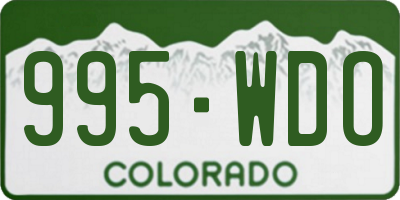 CO license plate 995WDO