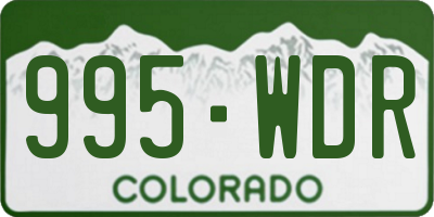CO license plate 995WDR