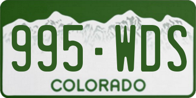 CO license plate 995WDS