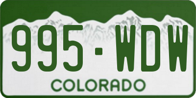 CO license plate 995WDW