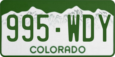 CO license plate 995WDY