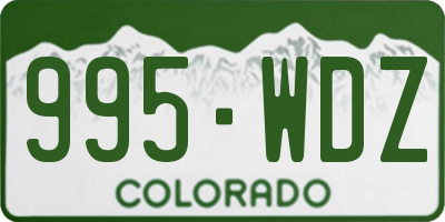 CO license plate 995WDZ